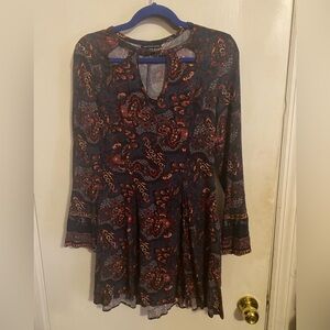 American Eagle Paisley Long Sleeve Baby Doll Dress in size M. Length is 33 in